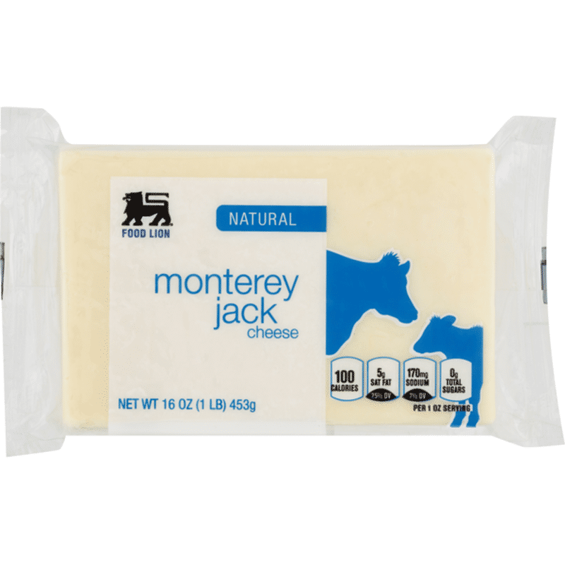 Food Lion Cheese, Natural, Monterey Jack, Wrapper (16 oz) Instacart
