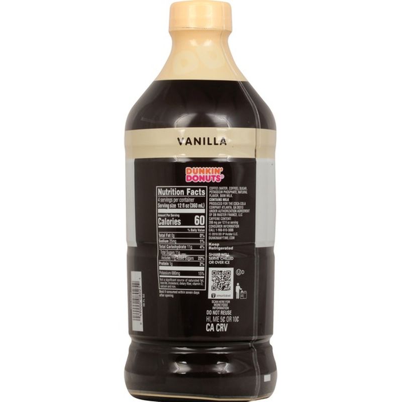 Dunkin' Donuts Vanilla Iced Coffee (48 fl oz) from Publix Instacart