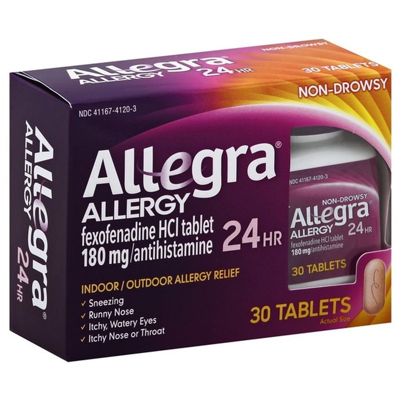 Allegra Allergy Relief, Non-Drowsy, 180 mg, Tablets (30 each) from ...