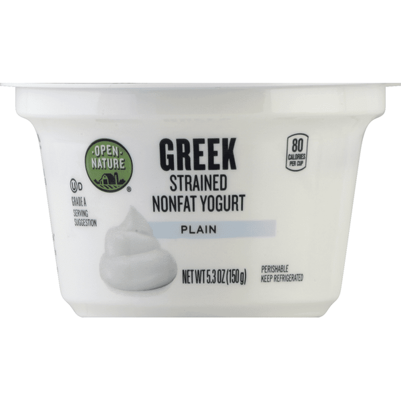 Open Nature Greek Yogurt, Strained, Nonfat, Plain (5.3 oz) Instacart