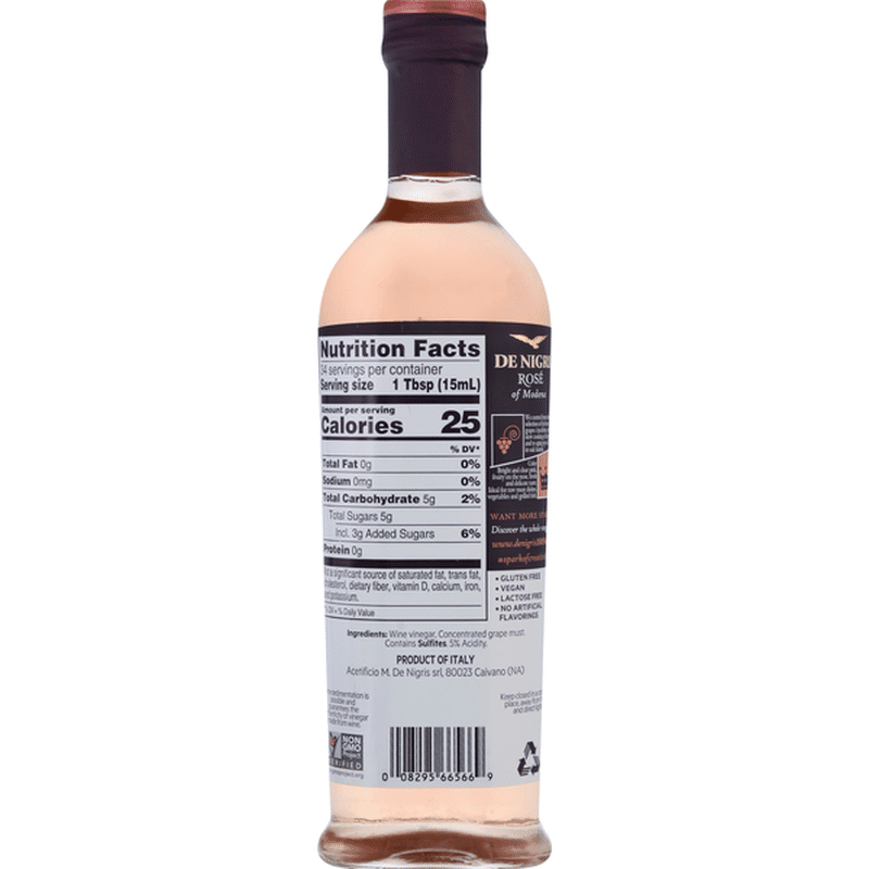 De Nigris Wine Vinegar, Sweet Rose (16.9 oz) Instacart