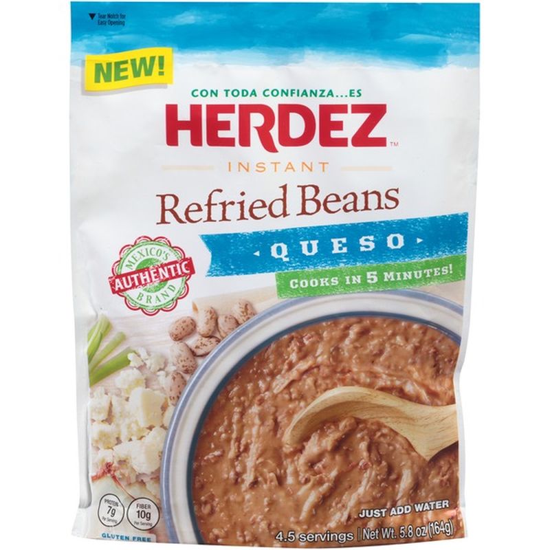 Herdez Instant Queso Refried Beans 5 8 Oz Instacart