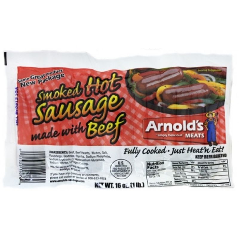 Arnolds Meats Hot Beef Sausage 1 Lb Delivery Or Pickup Near Me Instacart 8871