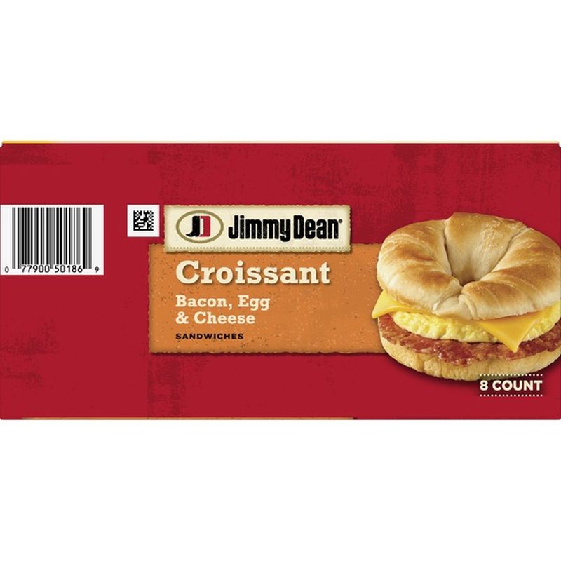 Jimmy Dean Bacon, Egg & Cheese Croissant Sandwiches, Frozen (1.8 lb