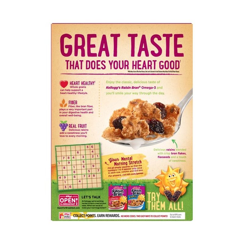 Kellogg's Raisin Bran Breakfast Cereal Omega3 (14.3 oz) from Safeway