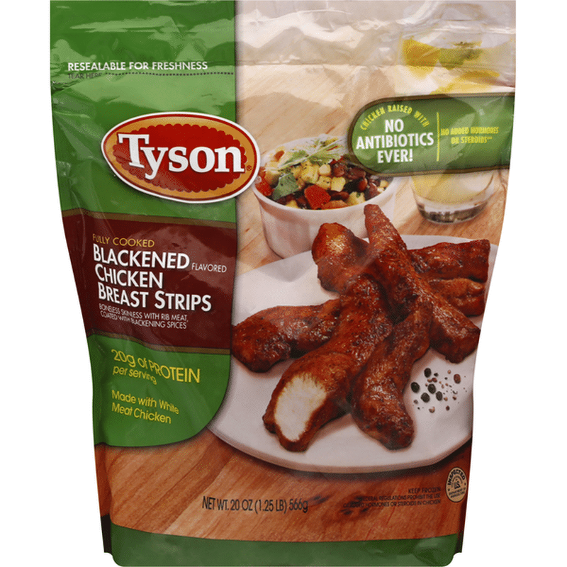 Tyson Blackened Flavored Chicken Breast Strips (1.25 lb) Instacart
