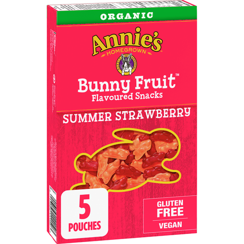 Annie's Homegrown Canadian Organic Bunny Summer Strawberry Fruit Snacks