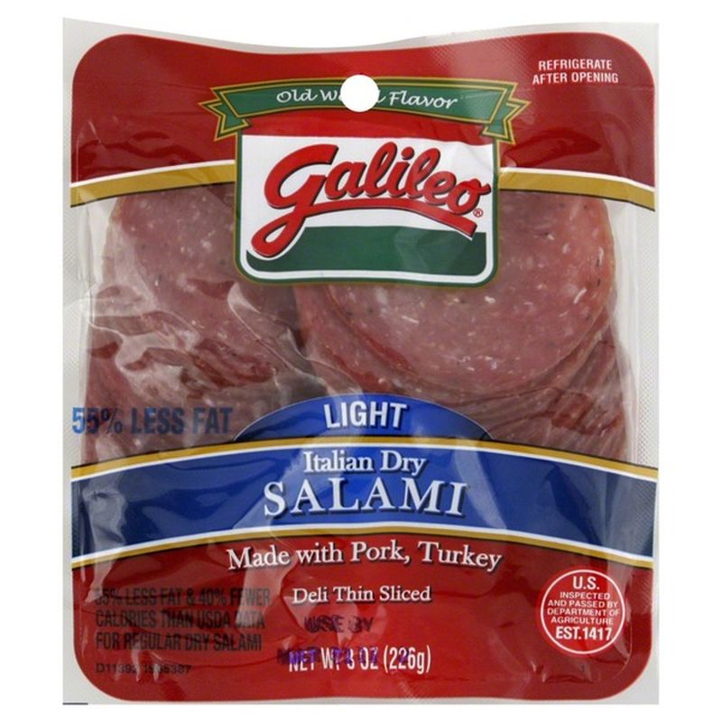 Galileo Salami, Italian Dry, Light, Deli Thin Sliced (8 oz) Instacart