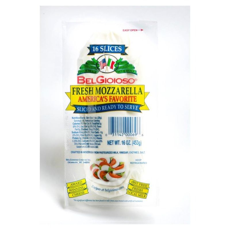 BelGioioso Cheese, Fresh Mozzarella, Sliced (16 Oz) From Smart ...