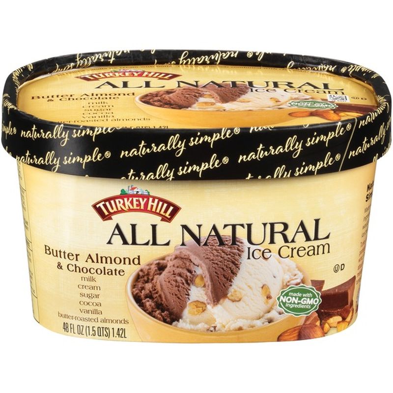 Turkey Hill All Natural Butter Almond & Chocolate Ice Cream (48 oz ...