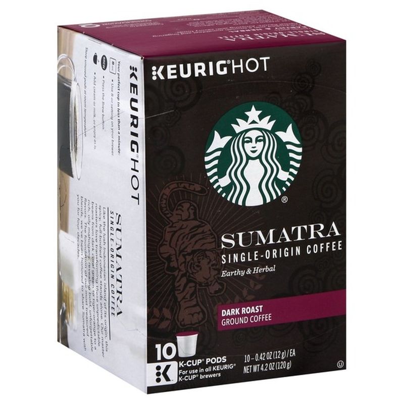 Starbucks Dark Roast KCup Coffee Pods — Sumatra for Keurig Brewers (10