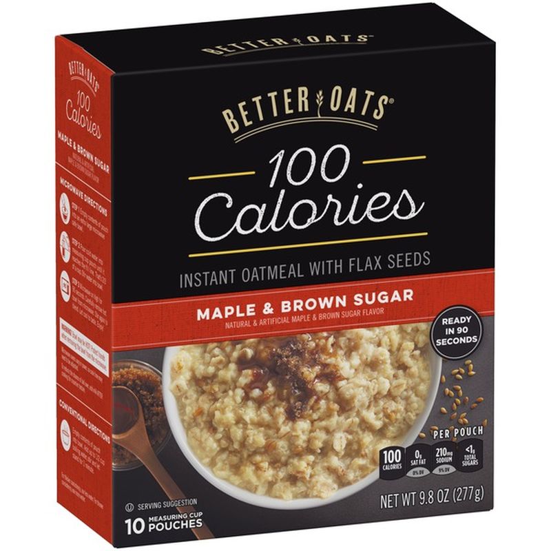 Better Oats 100 Calories Maple & Brown Sugar Instant Oatmeal with Flax
