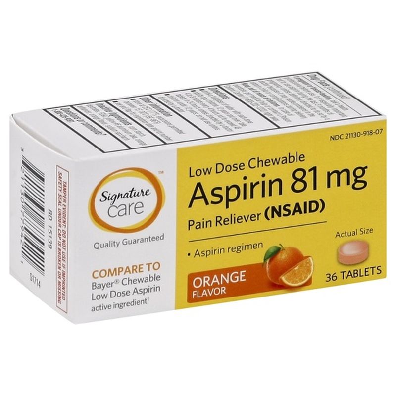 Signature Care Childrens Chewable Orange Aspirin (36 ct) Instacart