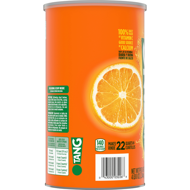 Tang Orange Naturally Flavored Powdered Soft Drink Mix (72 oz) Instacart