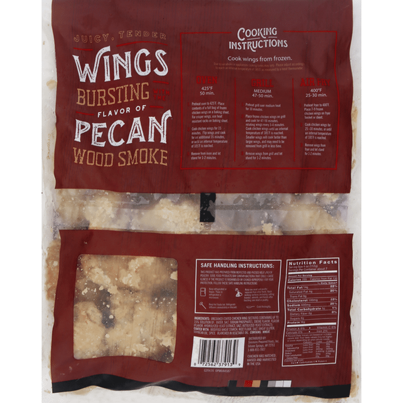 Simmons Prepared Foods Chicken Wings, Pecan Smoked Flavored (44 oz