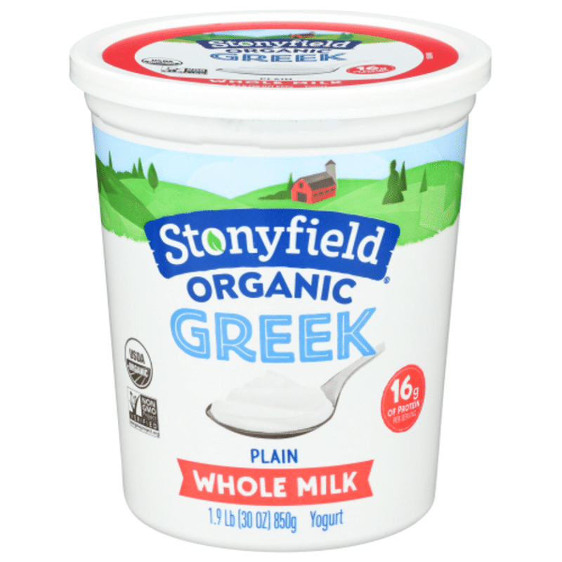 Stonyfield® Organic Greek Plain Whole Milk Yogurt (30 oz) - Instacart