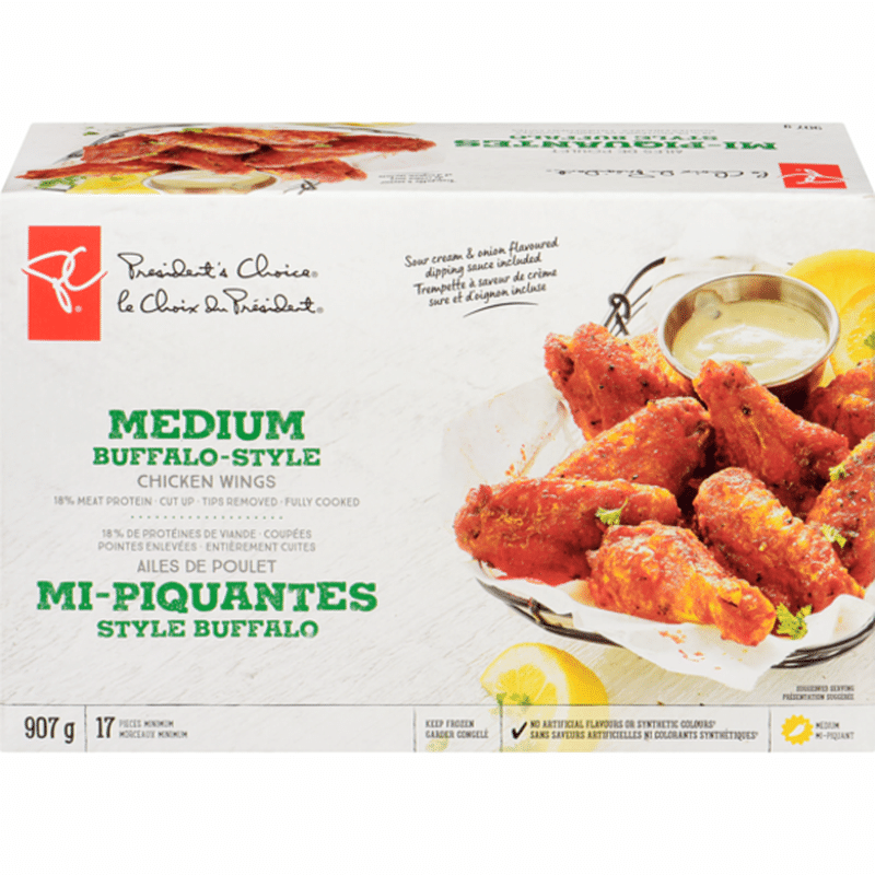 President's Choice Medium Buffalo Style Chicken Wings With Sauce (907 g