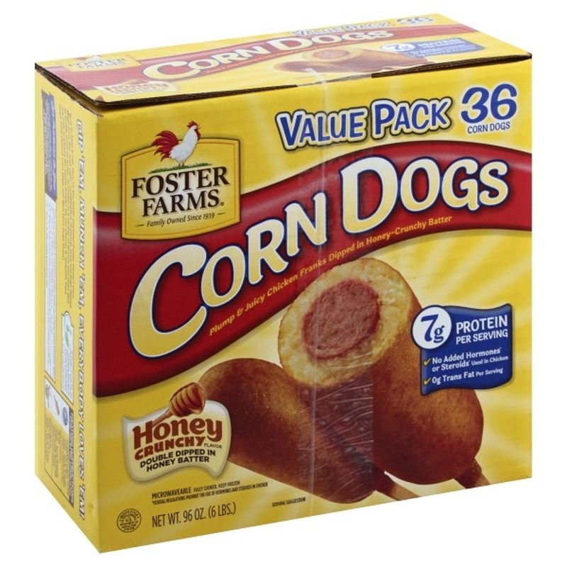 Foster Farms Corn Dogs, Honey Crunchy Flavor, Value Pack (36 each