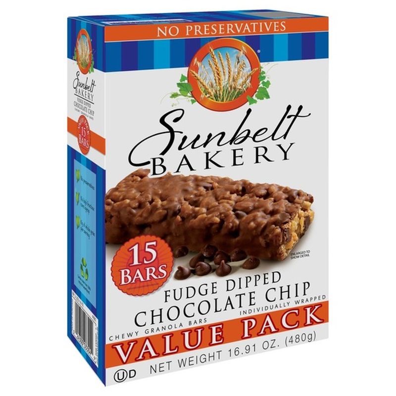 Sunbelt Bakery Granola Bars, Chewy, Fudge Dipped Chocolate Chip, Value