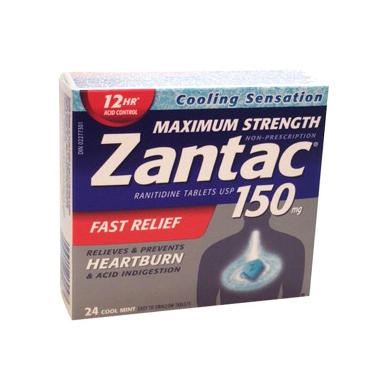 Zantac Cool Mint 150mg Maximum Strength Ranitidine Tablets (24 ct) from