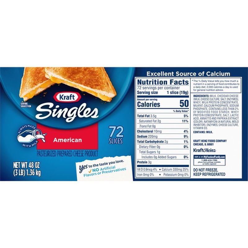 Kraft American Cheese Slices (48 oz) from Sam's Club Instacart