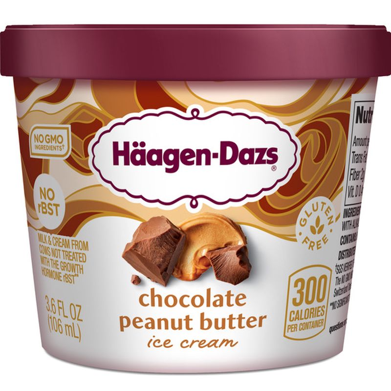 HaagenDazs Chocolate Peanut Butter Ice Cream (3.6 oz) Instacart