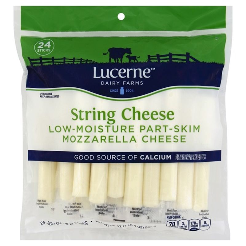 Lucerne Dairy Farms Mozzarella Lowmoisture Partskim String Cheese (20