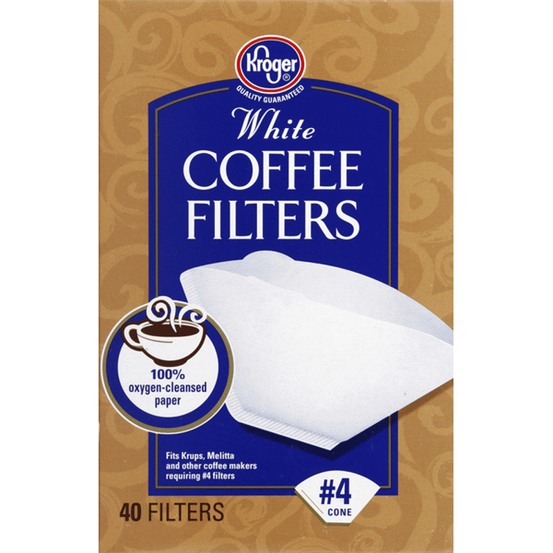 Kroger Coffee Filters, White, No. 4 Cone (40 each) Instacart