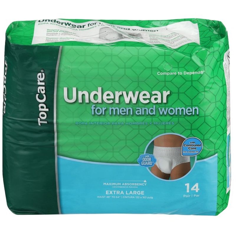 Top Care Extra Large Male & Female Disposable Protective Underwear (14 ...