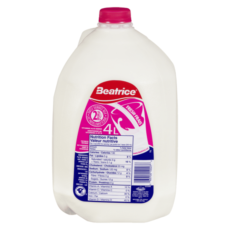 Beatrice 2% Partly Skimmed Milk Jug