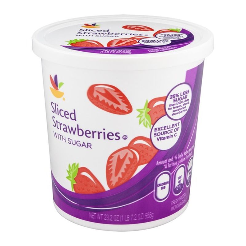 SB Strawberries Sliced with Sugar (23.2 oz) - Instacart