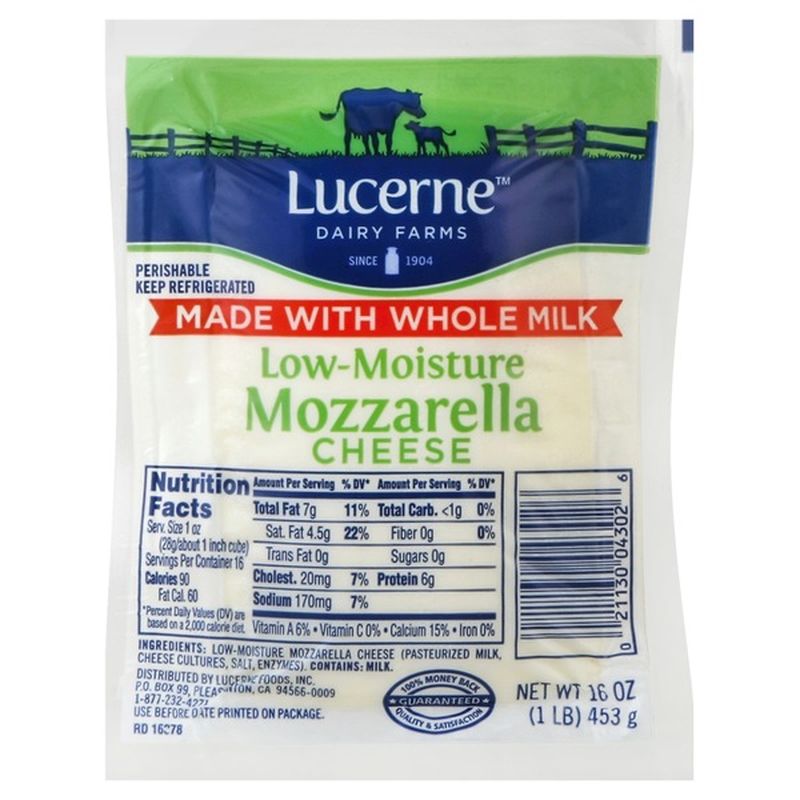 Lucerne Dairy Farms Mozzarella Lowmoisture Cheese (16 oz) Instacart