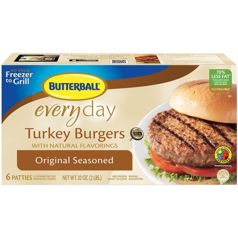 Butterball Original Seasoned Turkey Burgers (32 Oz) - Instacart