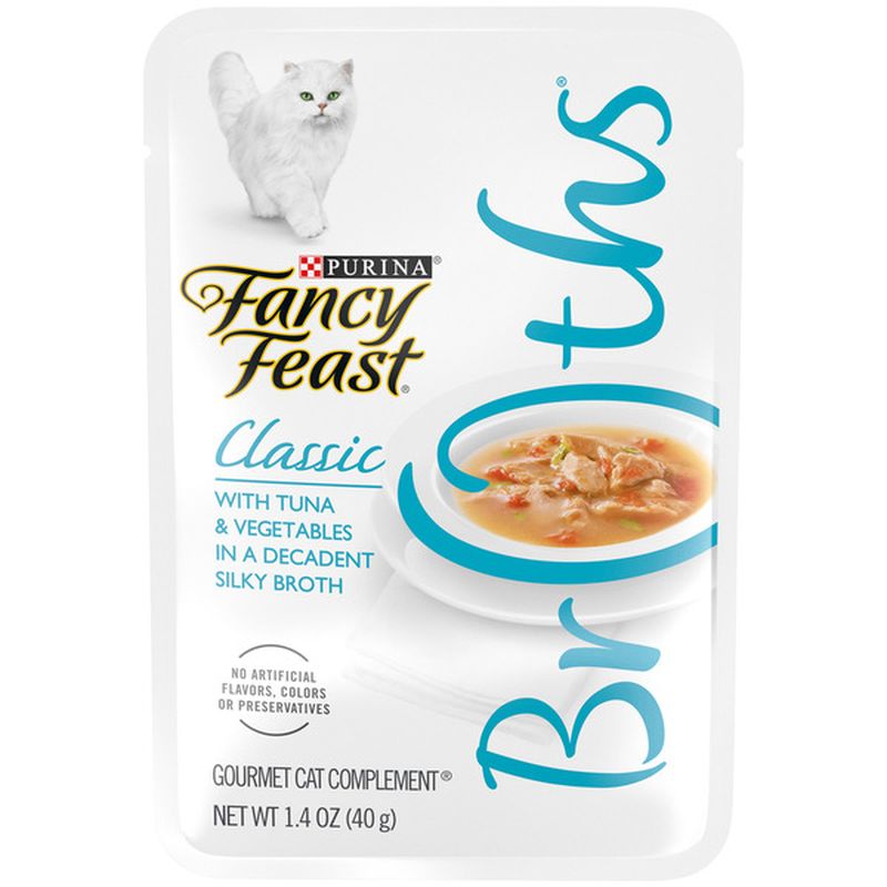 Purely Fancy Feast Grain Free, Limited Ingredient Wet Cat Food Complement, Broths Classic With