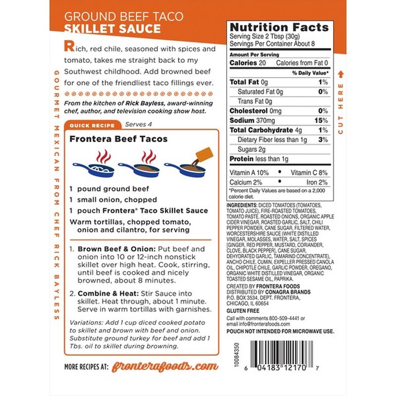 Frontera Beef Taco Skillet Cooking Sauce
