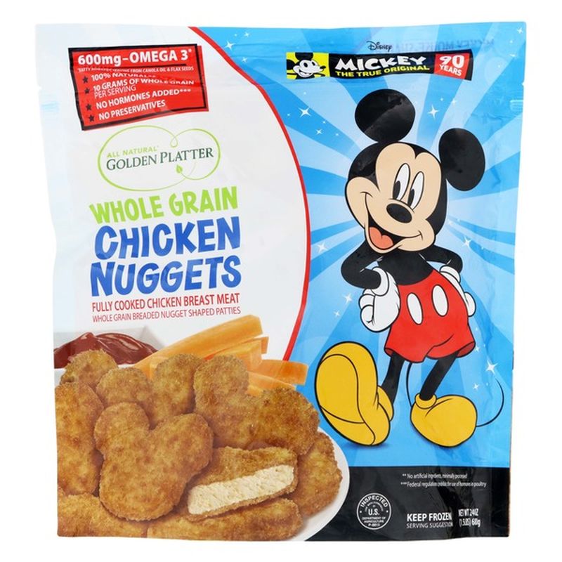 Golden Platter Chicken Nuggets, Whole Grain, Mickey Mouse (24 oz