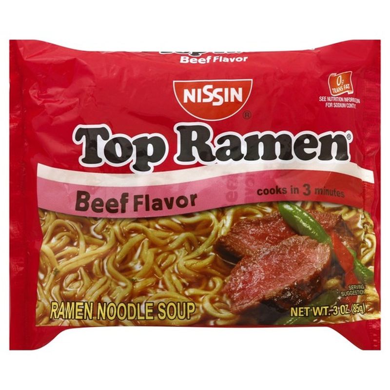 Nissin Top Ramen Beef Flavor Ramen Noodle Soup 3 Oz From Market