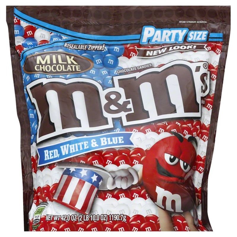 M&M's Red White & Blue Patriotic Milk Chocolate Candy Party Size (42 oz ...