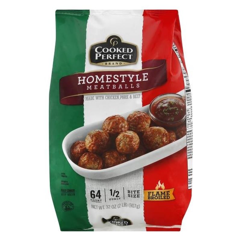 Cooked Perfect Meatballs, Homestyle, Bite Size (32 Oz) From Publix ...