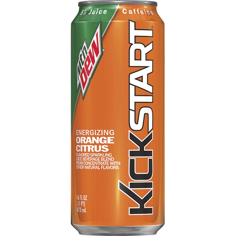 Mtn Dew Kickstart Energizing Orange Citrus Soda (16 Fl Oz) - Instacart