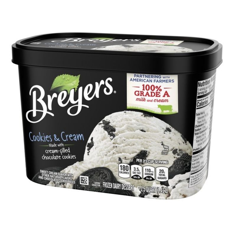 Breyers Frozen Dairy Dessert Cookies And Cream 48 Oz From Smart And Final