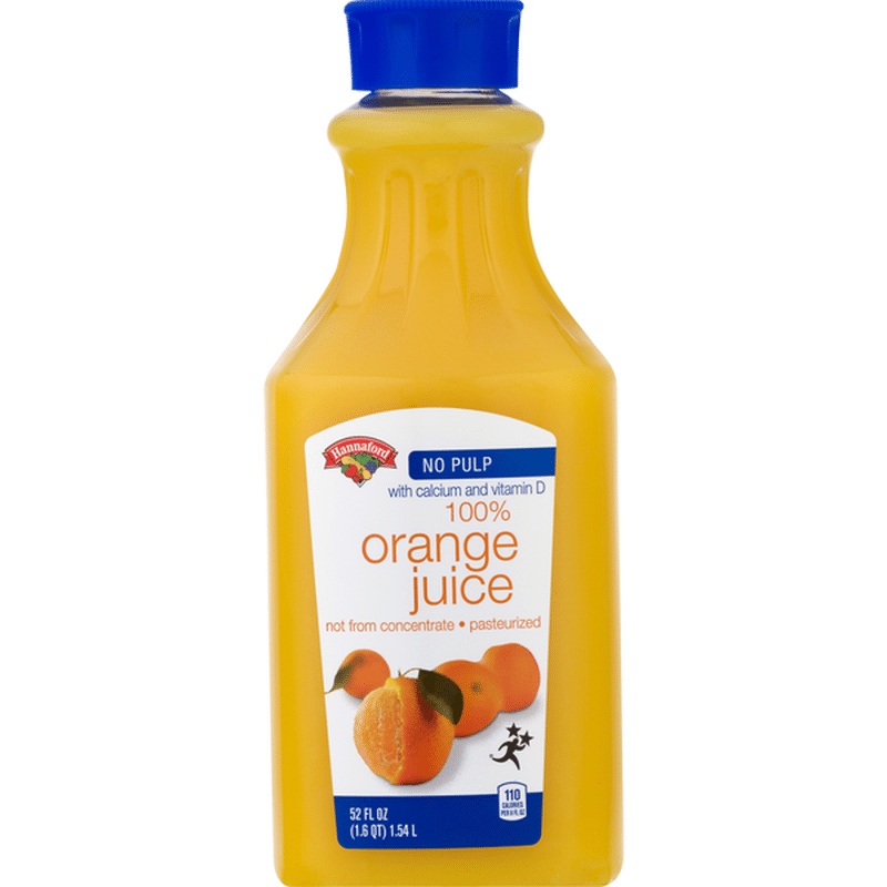 Hannaford Premium No Pulp Orange Juice With Calcium (52 Oz) - Instacart