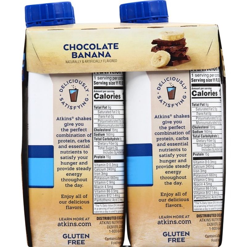 Atkins Shakes, Chocolate Banana (4 each) - Instacart