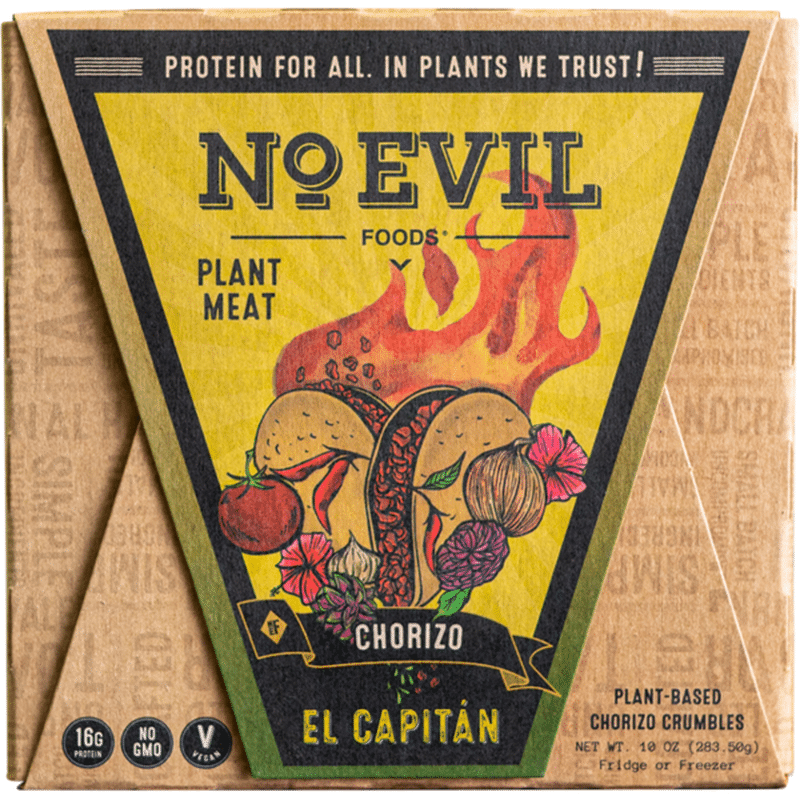 No Evil Foods Plant Meat El Capitan PlantBased Chorizo
