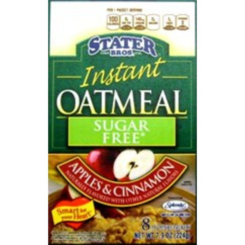 Stater Bros Apples & Cinnamon Sugar Free Instant Oatmeal (8 ct) from
