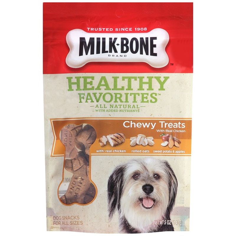 MilkBone Dog Snacks, Chewy Treats, with Real Chicken, for All Sizes (5
