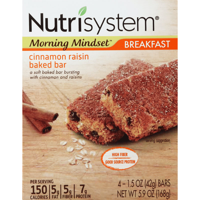 Nutrisystem Baked Bar, Cinnamon Raisin, Breakfast (4 each) Instacart