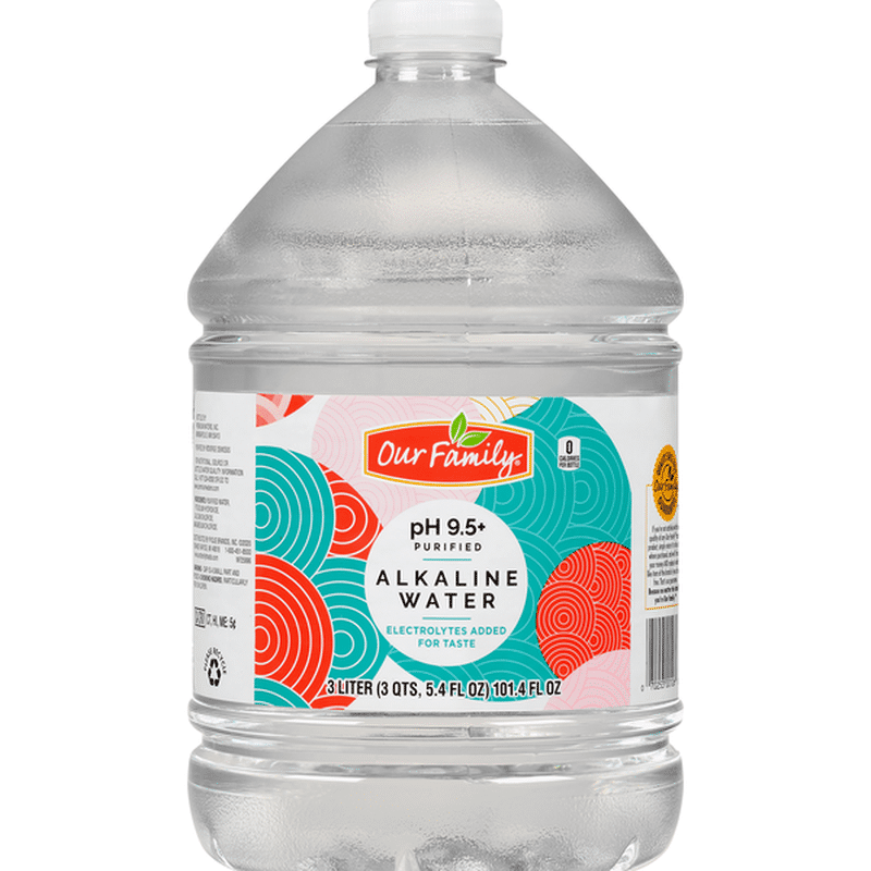 Our Family Alkaline Water, pH 9.5+, Purified (3 L) - Instacart