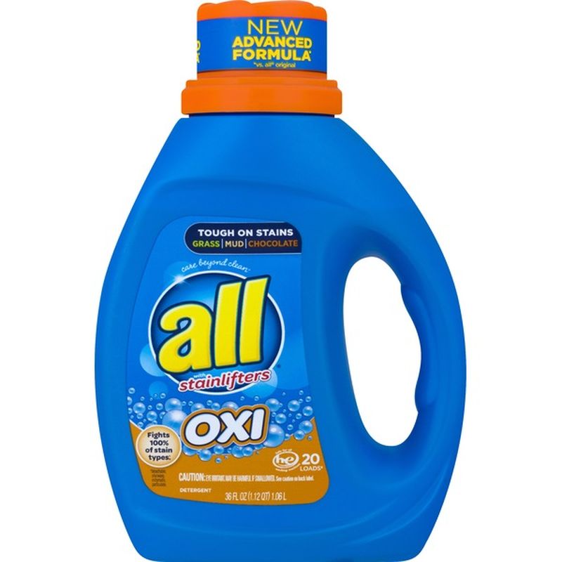 all Liquid Laundry Detergent with OXI Stain Removers and Whiteners, 20