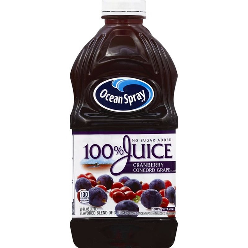 Ocean Spray 100 Juice No Sugar Added Cranberry Concord Grape (60 fl oz
